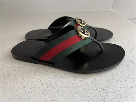 gucci chevron slides|Gucci flip flops.